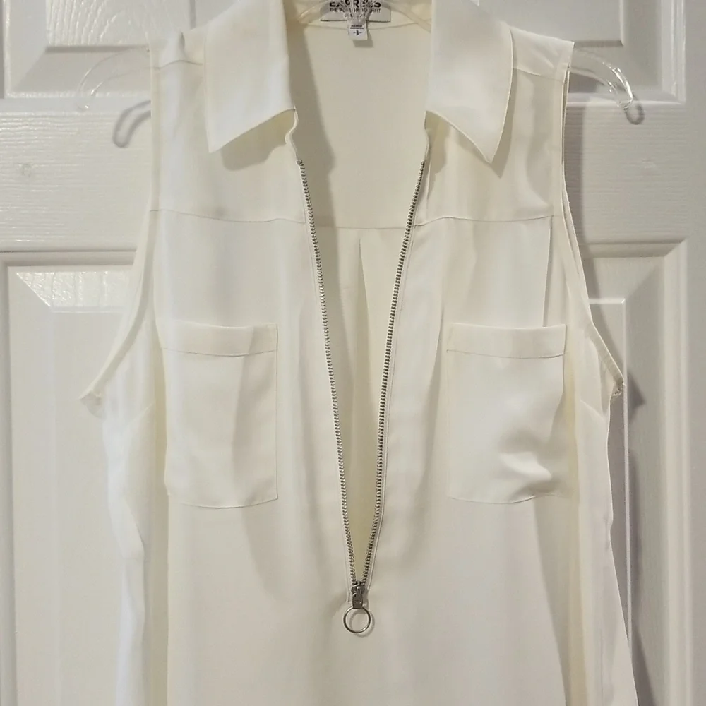 ✨️Express Zip Front Sleeveless Portofino Shirt Original Fit Size Small - Picture 4 of 11